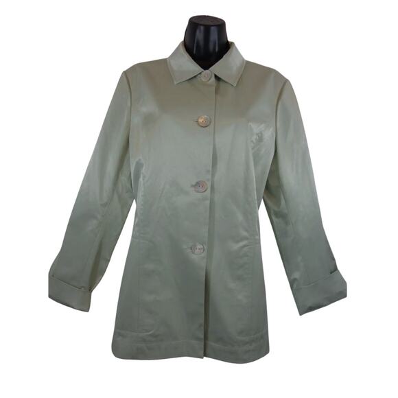 Sigrid Olsen Jacket Mint Green Button Up Blazer - Size Large - Picture 2 of 5